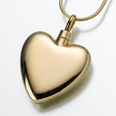 gold vermeil large heart cremation pendant necklace